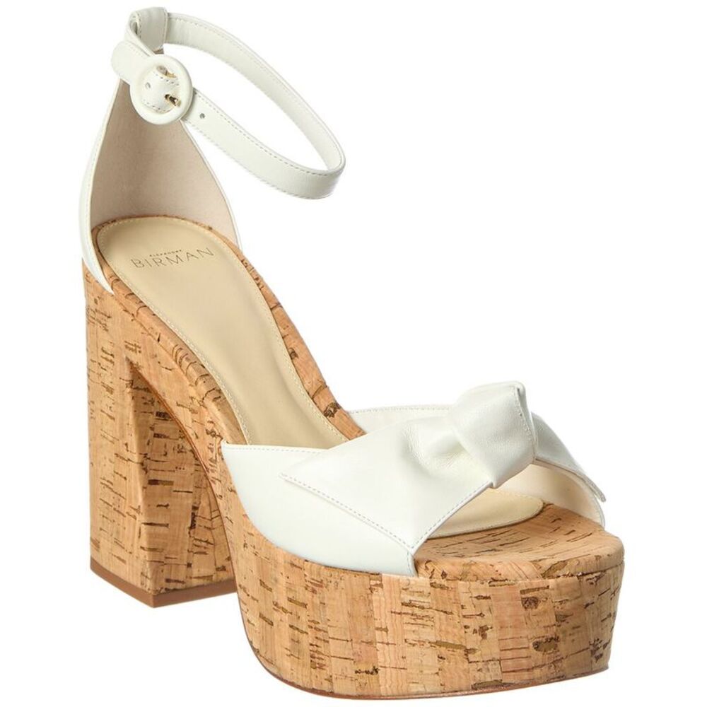 Alexandre Birman  Maxi Clarita Flare 120 Leather Sandal, White